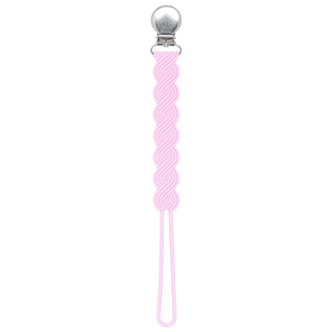 Waverly Pink All Silicone One Piece Pacifier Clip
