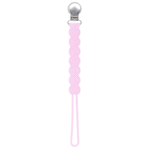 Waverly Pink All Silicone One Piece Pacifier Clip