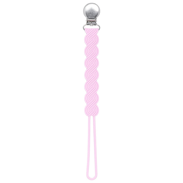 Waverly Pink All Silicone One Piece Pacifier Clip