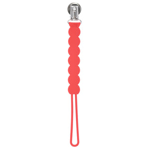 Waverly Red All Silicone One Piece Pacifier Clip