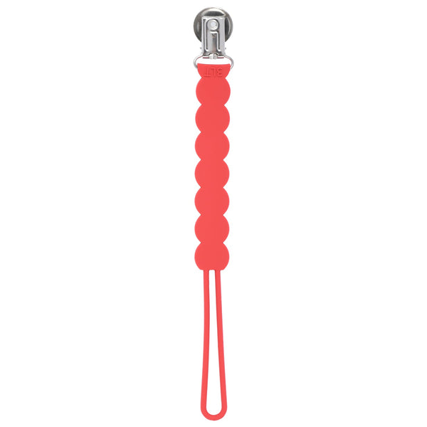 Waverly Red All Silicone One Piece Pacifier Clip