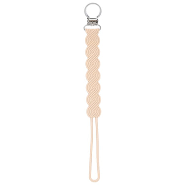 Waverly Tan Neutral All Silicone One Piece Pacifier Clip