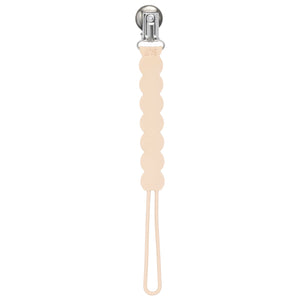 Waverly Tan Neutral All Silicone One Piece Pacifier Clip