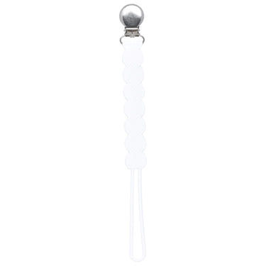 Waverly White All Silicone One Piece Pacifier Clip