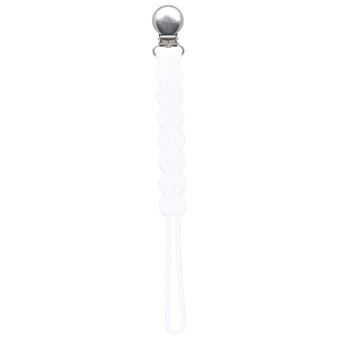 Waverly White All Silicone One Piece Pacifier Clip