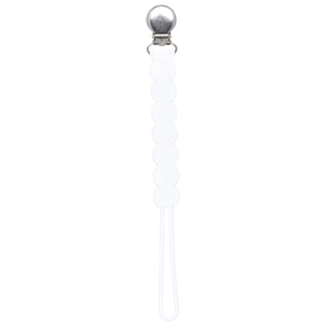 Waverly White All Silicone One Piece Pacifier Clip