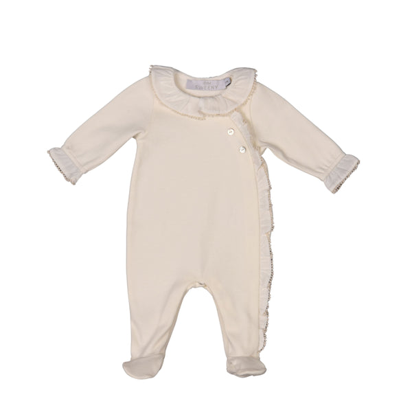 AMBRE | Girls Ivory Organic Cotton Babygrow