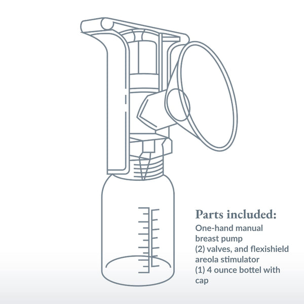 Ameda Manual Breast Pump at angle 3, ideal for breastfeeding mothers seeking convenience and comfort.