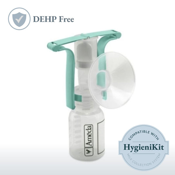 Ameda Manual Breast Pump in angle 6 view, perfect for on-the-go breastfeeding moms.
