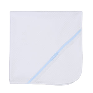 ANDREA | Boys White & Blue Quilted Cotton Blanket