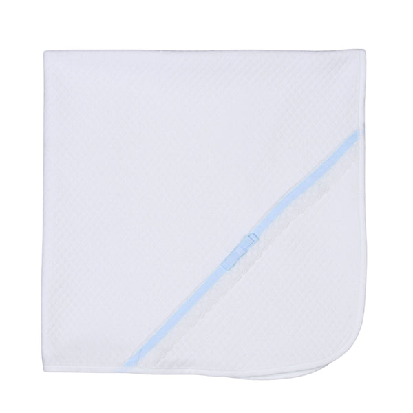 ANDREA | Boys White & Blue Quilted Cotton Blanket