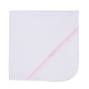 ANDREA | Girls White & Pink Quilted Cotton Blanket