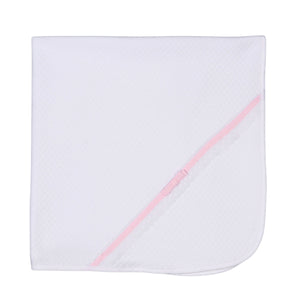 ANDREA | Girls White & Pink Quilted Cotton Blanket