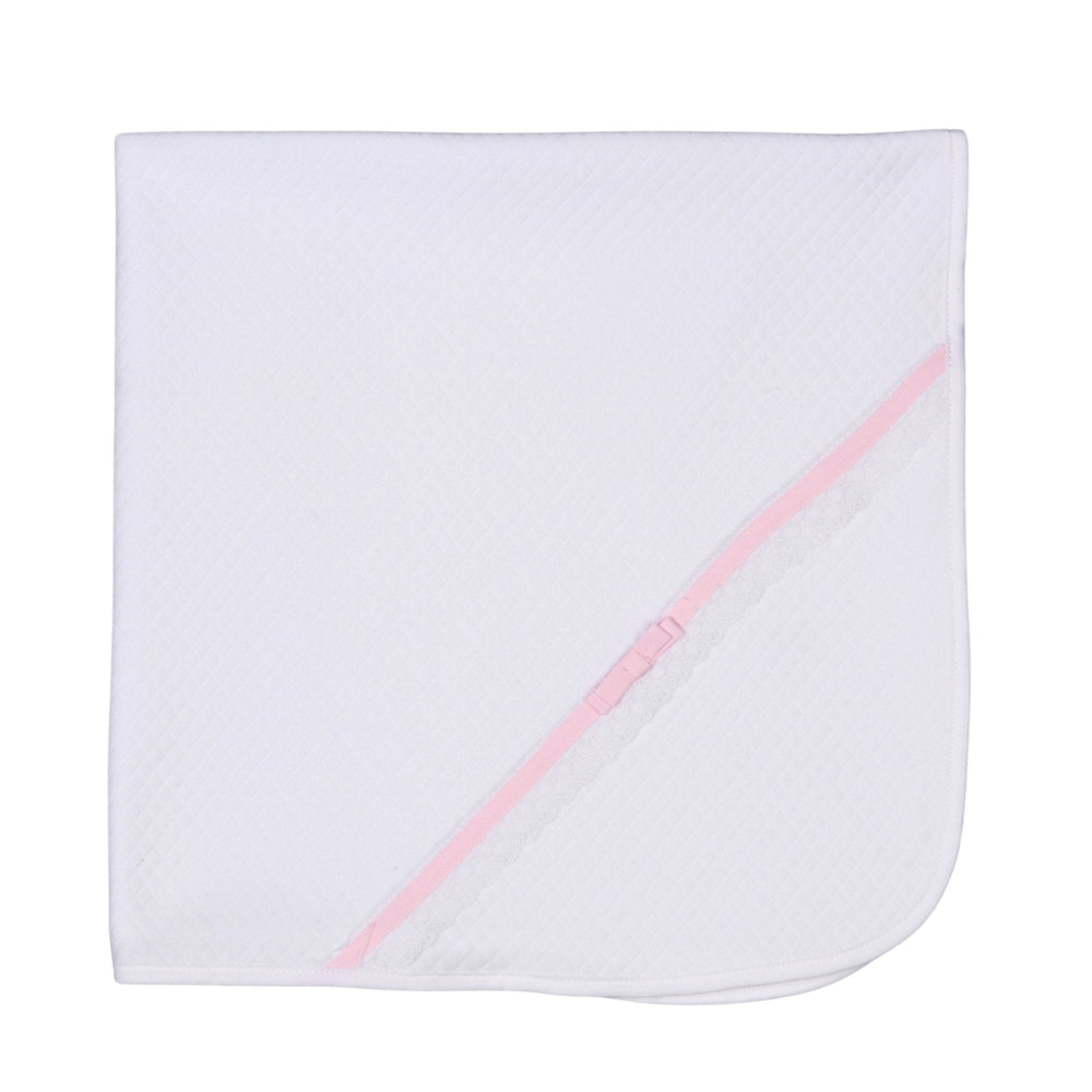 ANDREA | Girls White & Pink Quilted Cotton Blanket