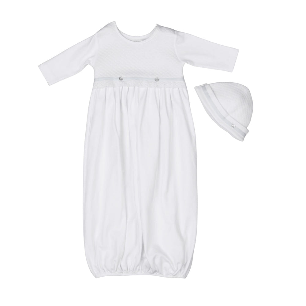 ANDREA| Baby White Quilted Cotton Gown Set (2)