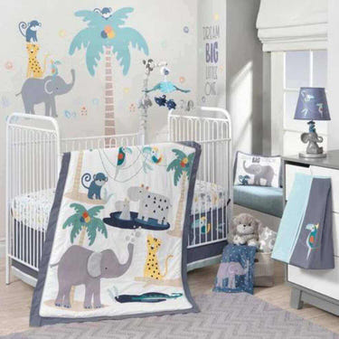 AFG Animal Crackers 5-Piece Bedding Set for babies, featuring playful animal designs and soft, cozy materials.