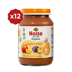 Holle Organic Baby Food Jar - Apple & Plum - 12 Jars