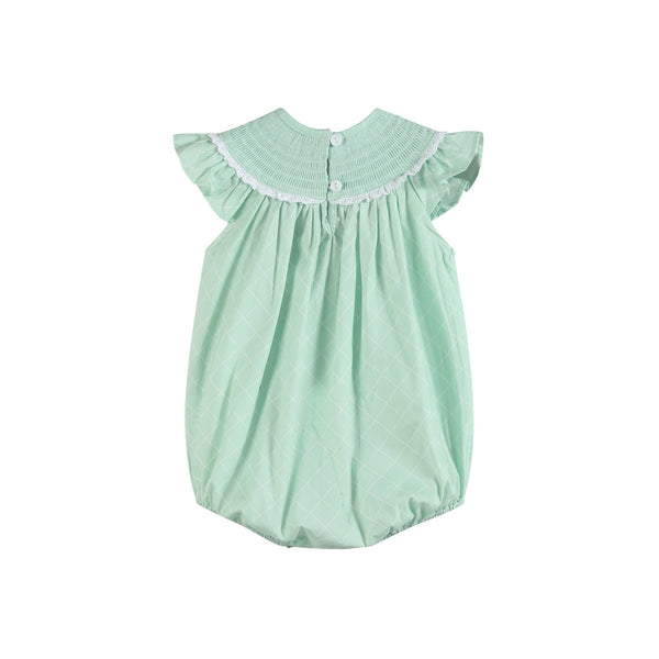 Aqua Daisy Smocked Bubble Romper