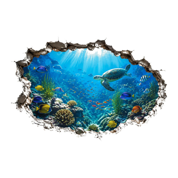 Aquarium 3D Wall Sticker - product only on white background
