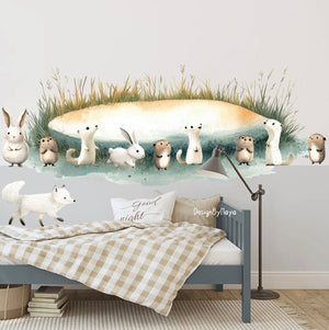Arctic Animal Friends - Fabric Nursery Wall Art Decals