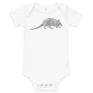 Armadillo Baby Onesie - Short Sleeve Bodysuit for infants, soft and stylish, perfect for everyday wear.