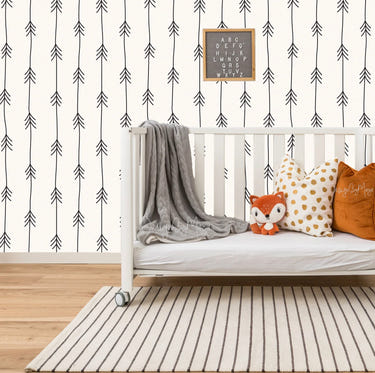 Arrows Forest nursery wall decor wallpaper for charming baby room aesthetics.