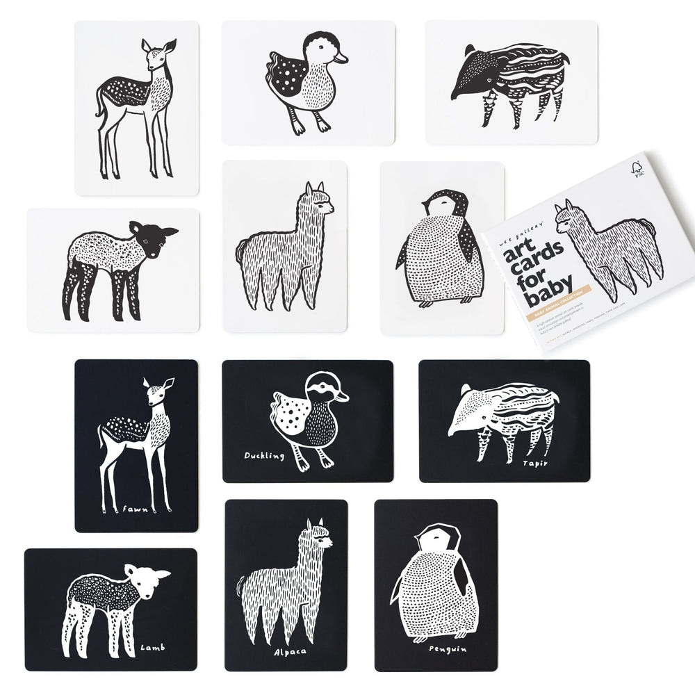 Art Cards for Baby - Baby Animals Collection, featuring colorful animal illustrations for early learning and decor.