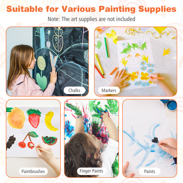 3-in-1 Art Easel for Kids with Magnetic Chalkboard and Whiteboard
