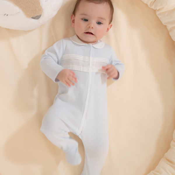 ARY | Boys Blue & White Organic Cotton Babygrow