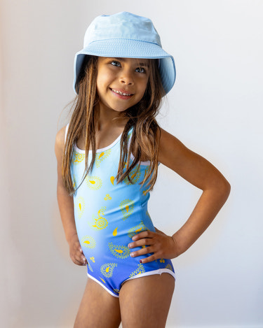 Peacock Henna Girls' Swimsuit – Graceful, Bold, and Made to Move
