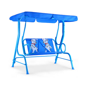 Outdoor Kids Patio Swing Bench with Canopy 2 Seats for Kids - Outdoor Play
