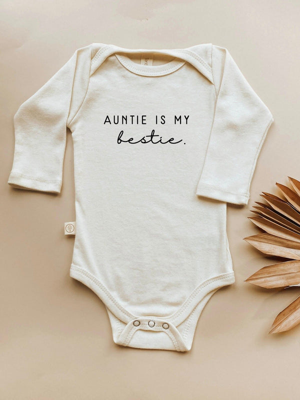 Auntie is My Bestie Organic Bodysuit Long Sleeve