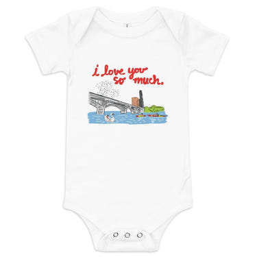 Austin City I Love You So Much baby onesie, short sleeve bodysuit for infants, cute and comfortable design.