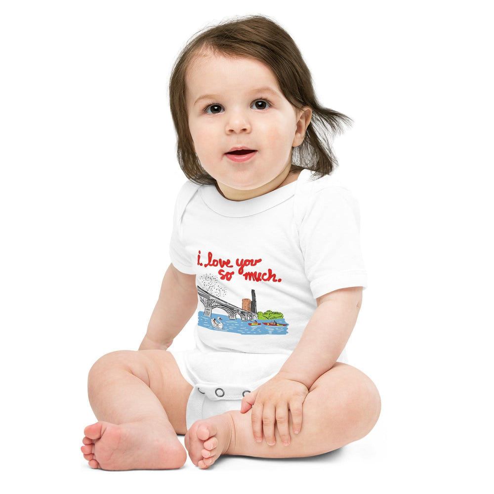 Austin City I Love You So Much baby onesie, short sleeve bodysuit for infants, cute and comfortable design.