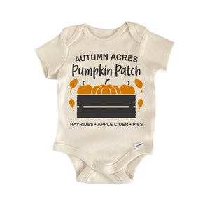 Autumn Acres Pumpkin Patch Fall October- Baby Boy Girl Clothes Bodysuit Funny Cute Baby Bodysuit