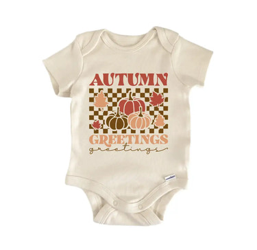 Autumn Greetings Fall - Baby Boy Girl Clothes Bodysuit Funny Cute Newborn Baby Bodysuit