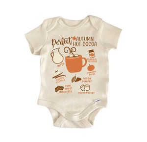 Autumn Hot Cocoa Recipe Fall - Baby Boy Girl Clothes Bodysuit Funny Cute Baby Bodysuit