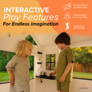 Casa Modern Playhouse in outdoor setting, showcasing stylish design and playful features for children.