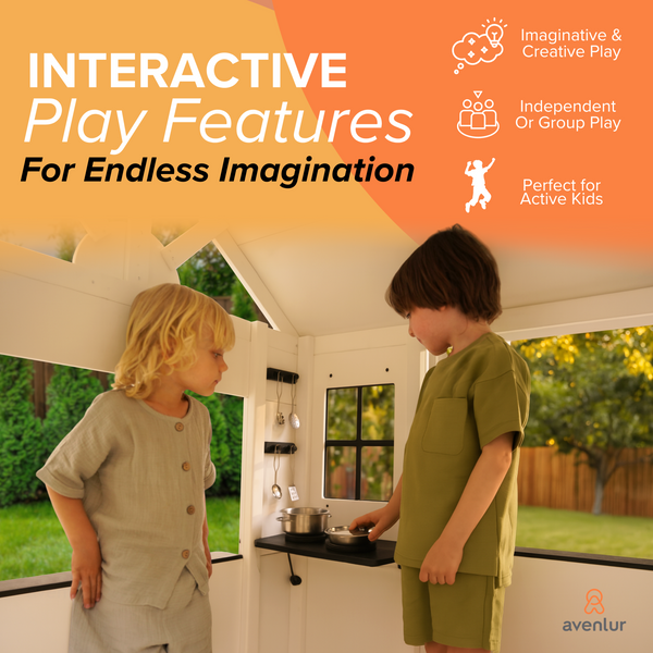 Casa Modern Playhouse in outdoor setting, showcasing stylish design and playful features for children.