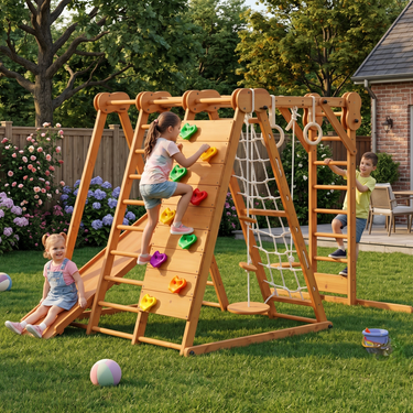 Avenlur Chestnut Foldable 8-in-1 Jungle Gym for Toddlers