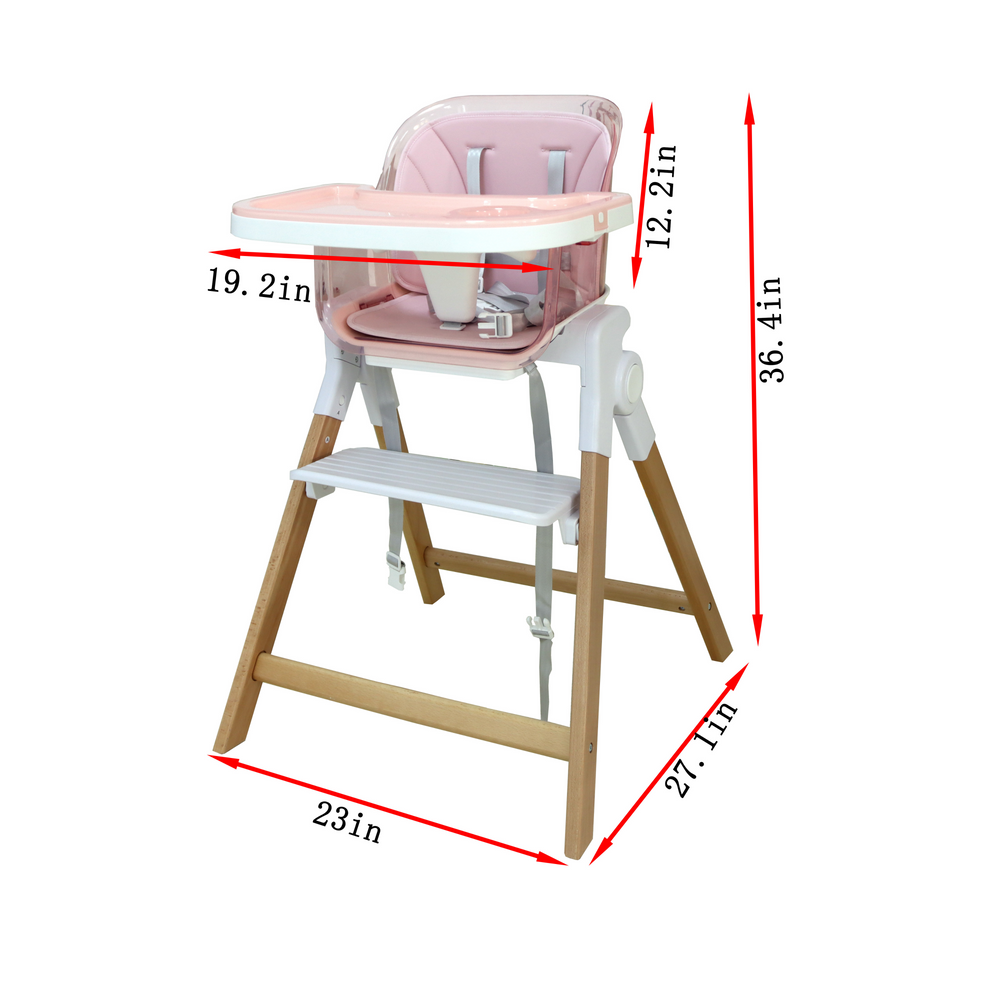 Avenlur Clover Baby High Chair Wooden Montessori Detachable Tray