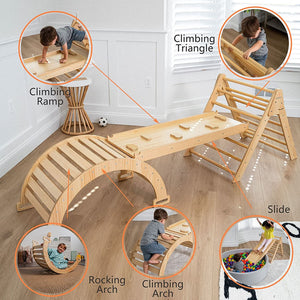 Hazel | Pikler Triangle, Slide & Rocker Set - Natural