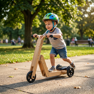 Avenlur Juneberry 2-in-1 Wooden Scooter Ride-On Indoor Toy