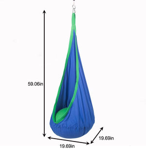 Avenlur Sensory Swing Hammock for indoor climbers in walnut, neem, and betula, shown at angle 12.