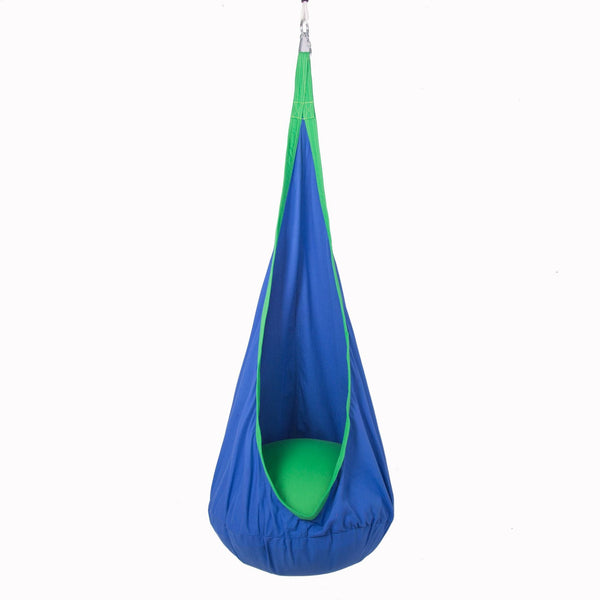 Avenlur Sensory Swing Hammock with tear drop attachment for indoor climbers in walnut, neem, and betula wood.