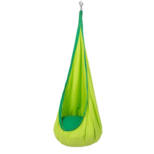 Avenlur Sensory Swing Hammock for indoor climbers in walnut, neem, and betula, shown from angle 5.