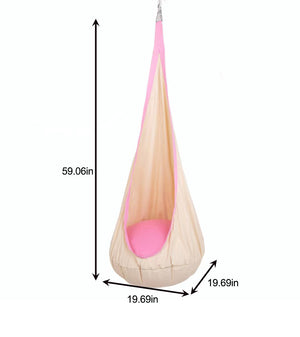 Avenlur Sensory Swing Hammock for indoor climbers in walnut, neem, and betula, shown from angle 11.