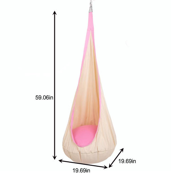 Avenlur Sensory Swing Hammock for indoor climbers in walnut, neem, and betula, shown from angle 11.