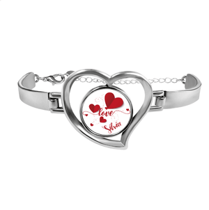 Personalized Heart Bracelet – Custom Name Love Bangle