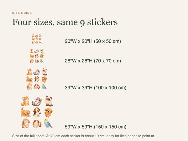 Baby Pet Animal Wall Decals, Set of 9, image 5